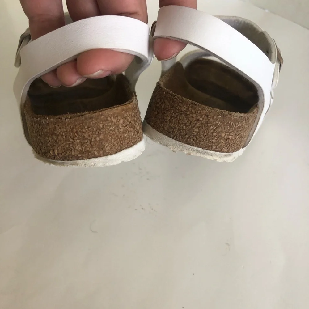 Birkenstock Girls Rio Birko-Flor  White Sandals Size 3-3.5/34
